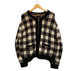 Eloquii check Knit Cardigan